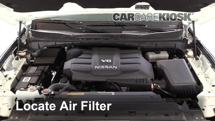 2018 Nissan Titan SV 5.6L V8 Extended Cab Pickup Air Filter (Engine) Replace